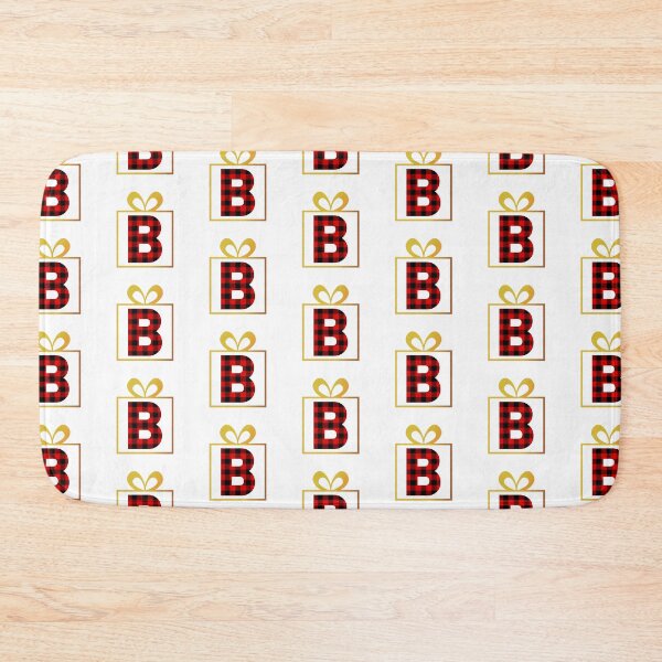 Item preview, Christmas Buffalo Plaid Letter B designed and sold by Coffee Lifestyle.