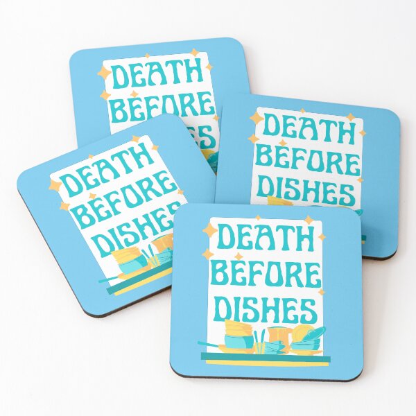 Item preview, Death Before Dishes Funny Art Nouveau Retro Vintage  designed and sold by marie-inks.