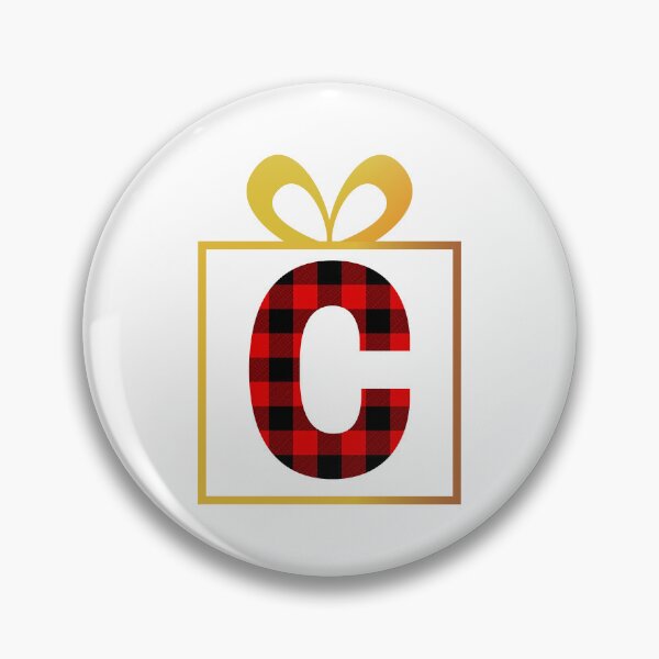 Item preview, Christmas Buffalo Plaid Letter C designed and sold by Coffee Lifestyle.