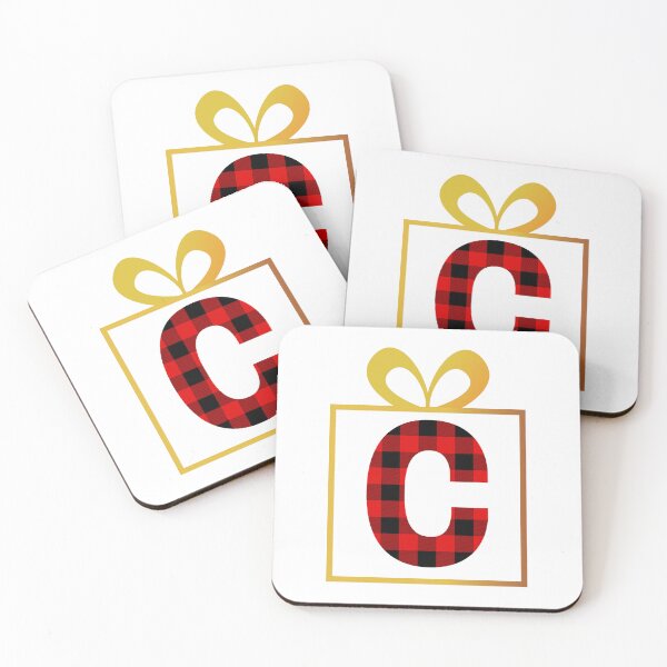 Item preview, Christmas Buffalo Plaid Letter C designed and sold by Coffee Lifestyle.