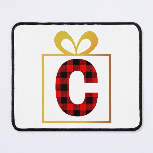 Item preview, Christmas Buffalo Plaid Letter C designed and sold by Coffee Lifestyle.