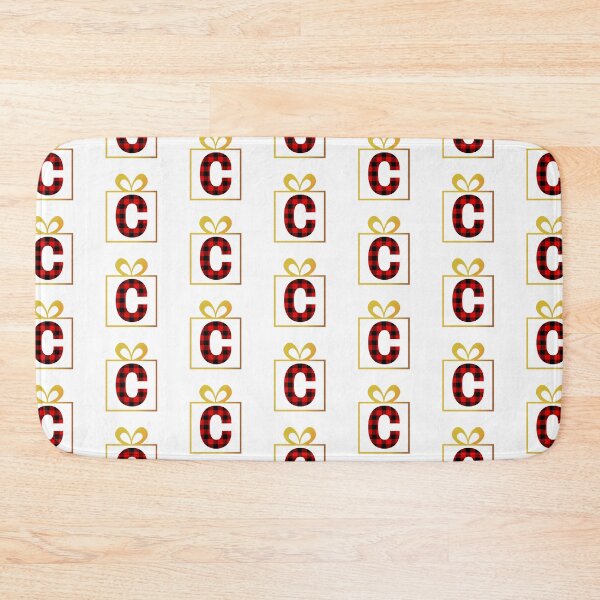 Item preview, Christmas Buffalo Plaid Letter C designed and sold by Coffee Lifestyle.