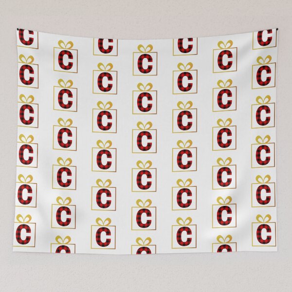 Item preview, Christmas Buffalo Plaid Letter C designed and sold by Coffee Lifestyle.