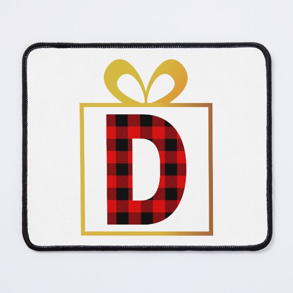 Item preview, Christmas Buffalo Plaid Letter D designed and sold by Coffee Lifestyle.