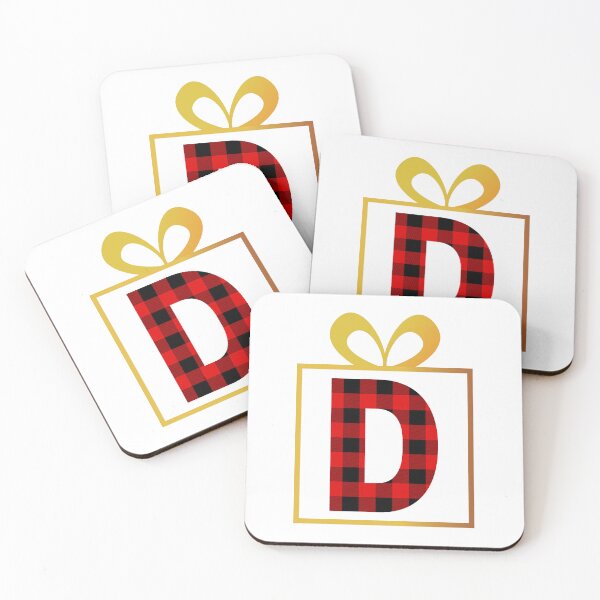 Item preview, Christmas Buffalo Plaid Letter D designed and sold by Coffee Lifestyle.