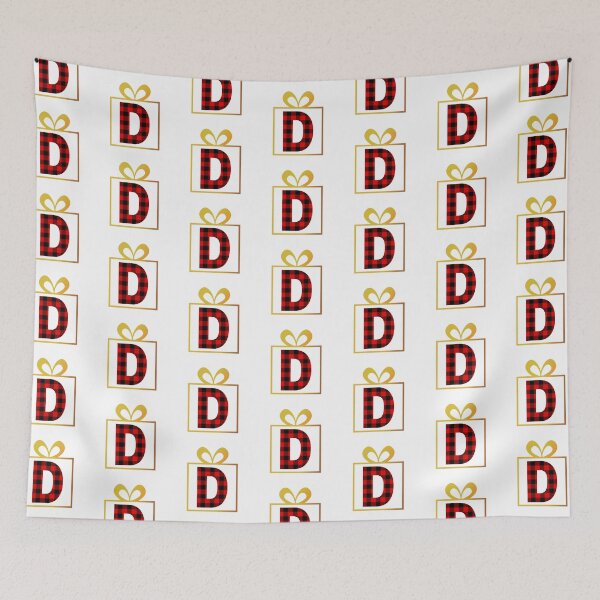 Item preview, Christmas Buffalo Plaid Letter D designed and sold by Coffee Lifestyle.