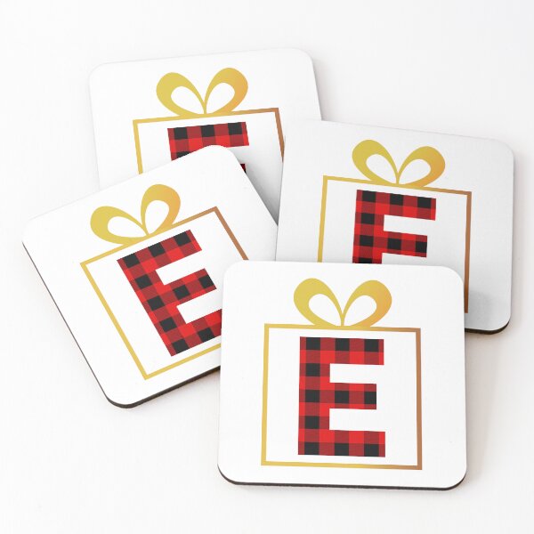 Item preview, Christmas Buffalo Plaid Letter E designed and sold by Coffee Lifestyle.
