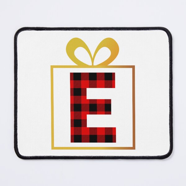 Item preview, Christmas Buffalo Plaid Letter E designed and sold by Coffee Lifestyle.