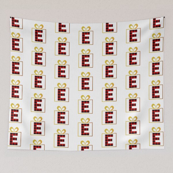 Item preview, Christmas Buffalo Plaid Letter E designed and sold by Coffee Lifestyle.