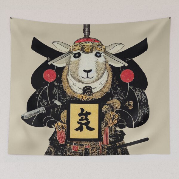 Item preview, Samurai Sheep Ai Art, Budo, Japanese designed and sold by ArtificialEye.