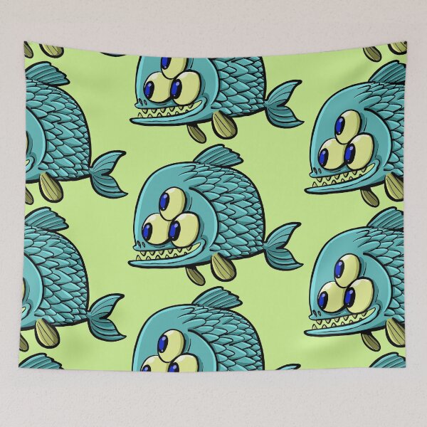 Item preview, three-eyed fish with a mouth full of teeth designed and sold by duxpavlic.