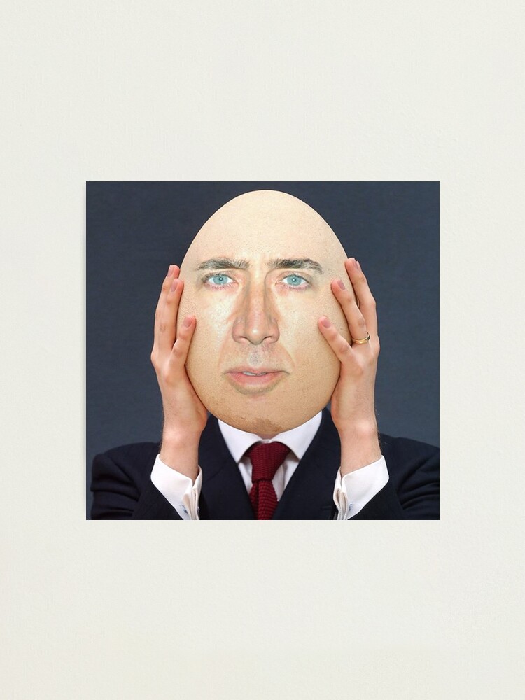 Alternate view of Nicolas Cage/Egg Face Swap Meme Photographic Print