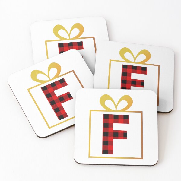 Item preview, Christmas Buffalo Plaid Letter F designed and sold by Coffee Lifestyle.