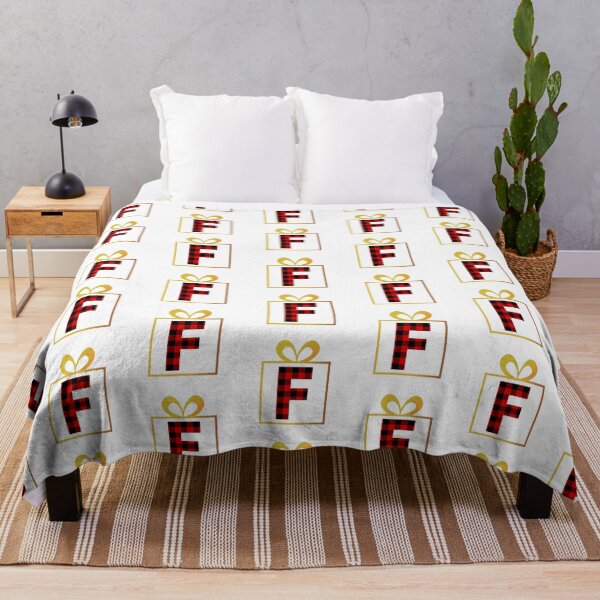 Item preview, Christmas Buffalo Plaid Letter F designed and sold by Coffee Lifestyle.