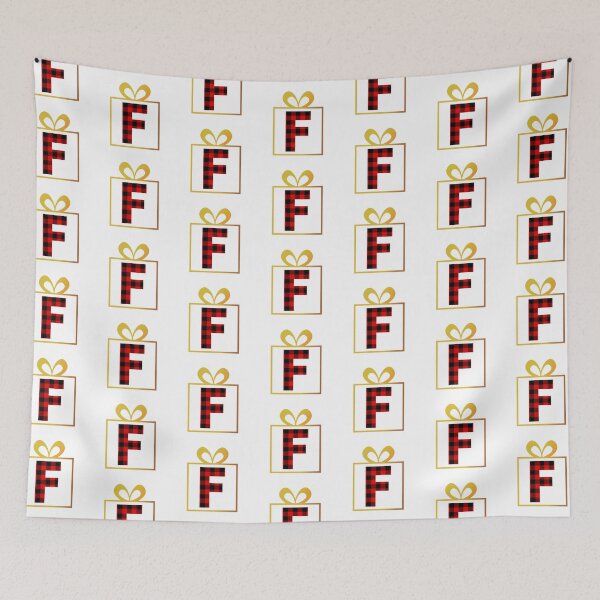 Item preview, Christmas Buffalo Plaid Letter F designed and sold by Coffee Lifestyle.