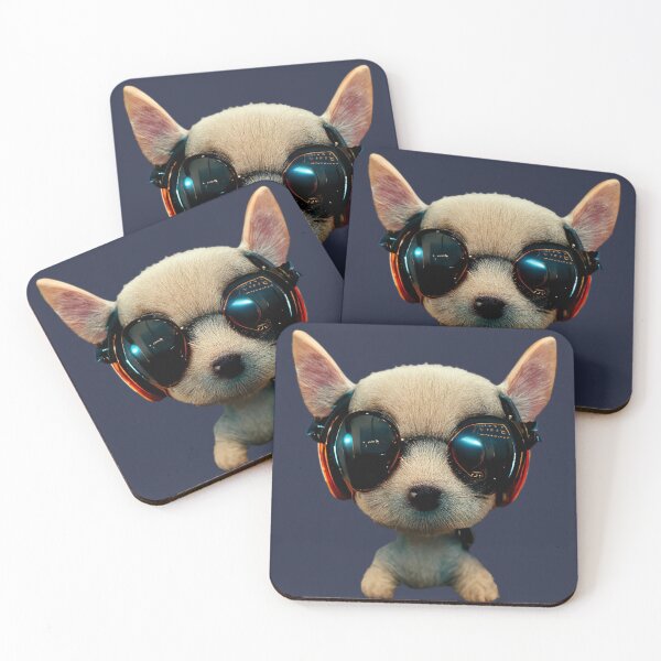 Item preview, 3D Cyber Dog with Sunglasses & Headphones designed and sold by ArtificialEye.