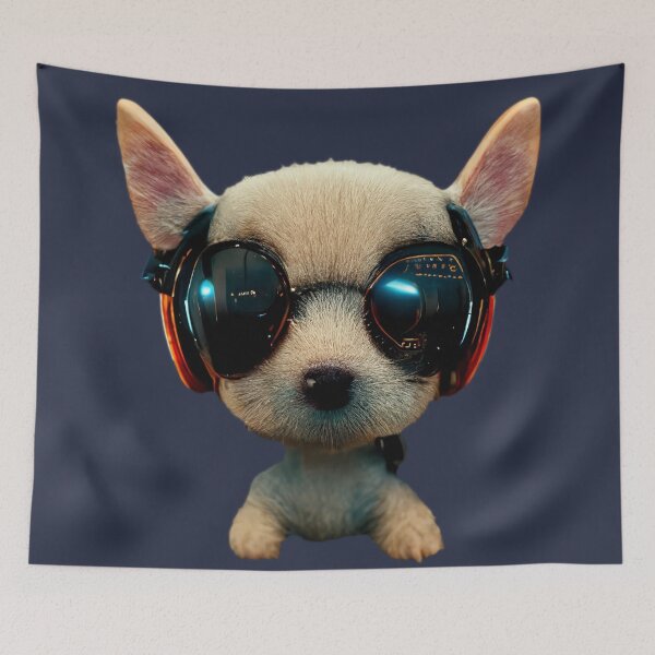 Item preview, 3D Cyber Dog with Sunglasses & Headphones designed and sold by ArtificialEye.