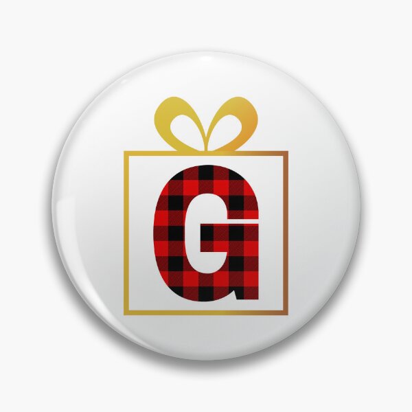 Item preview, Christmas Buffalo Plaid Letter G designed and sold by Coffee Lifestyle.