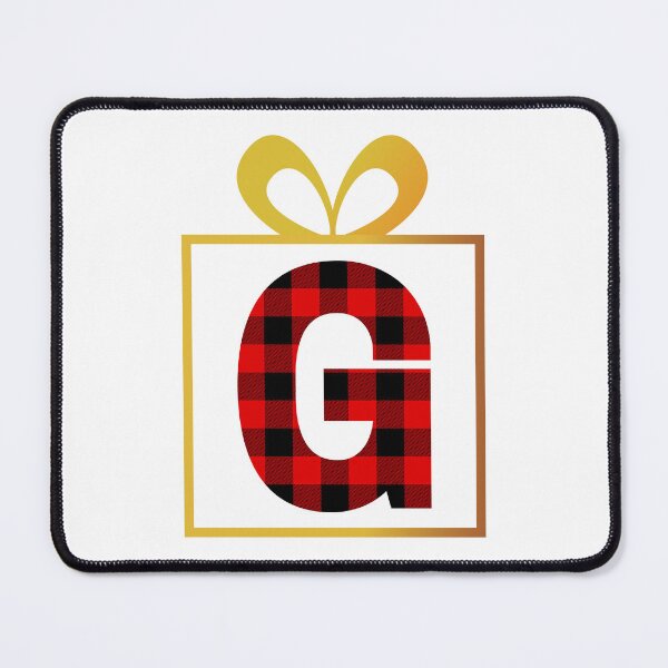Item preview, Christmas Buffalo Plaid Letter G designed and sold by Coffee Lifestyle.