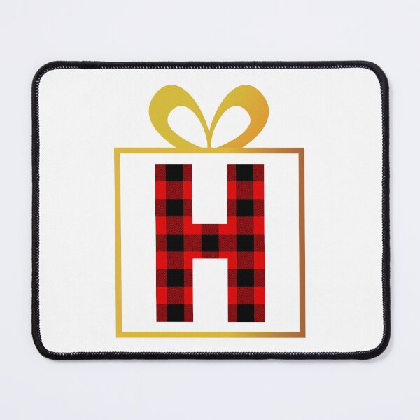 Item preview, Christmas Buffalo Plaid Letter H designed and sold by Coffee Lifestyle.