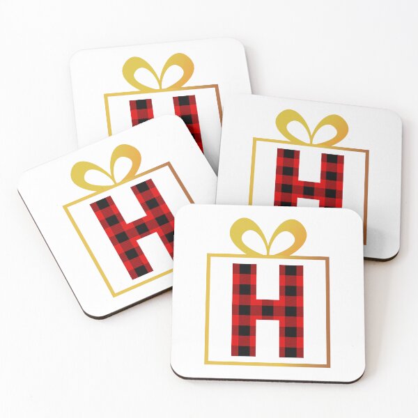 Item preview, Christmas Buffalo Plaid Letter H designed and sold by Coffee Lifestyle.