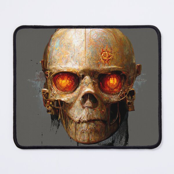 Item preview, Terminator Inspired Vintage Rust Cyborg Skull with Ai Art designed and sold by ArtificialEye.