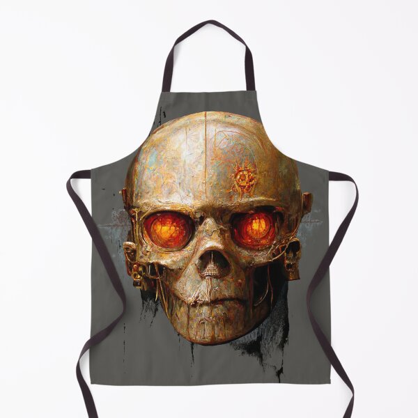 Item preview, Terminator Inspired Vintage Rust Cyborg Skull with Ai Art designed and sold by ArtificialEye.