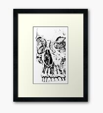 Pointillism Skull Framed Print