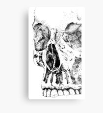 Pointillism Skull Metal Print