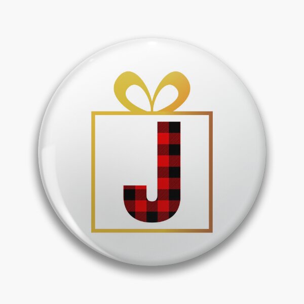 Item preview, Christmas Buffalo Plaid Letter J designed and sold by Coffee Lifestyle.
