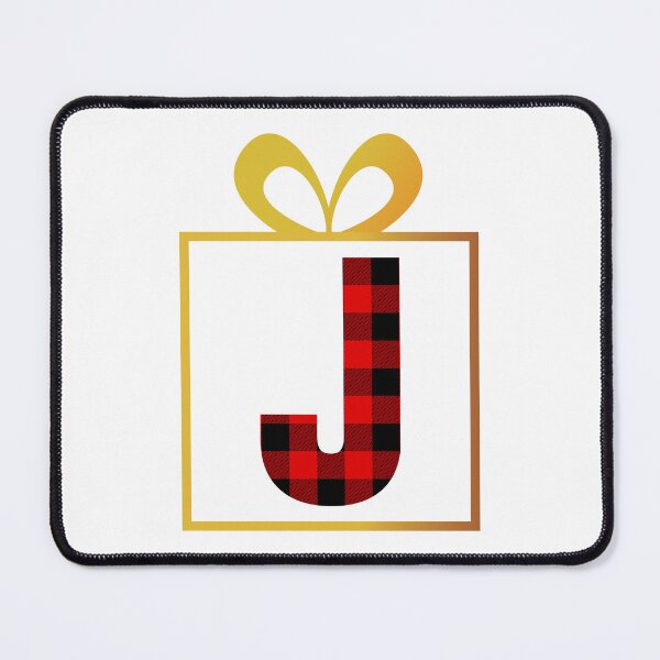 Item preview, Christmas Buffalo Plaid Letter J designed and sold by Coffee Lifestyle.