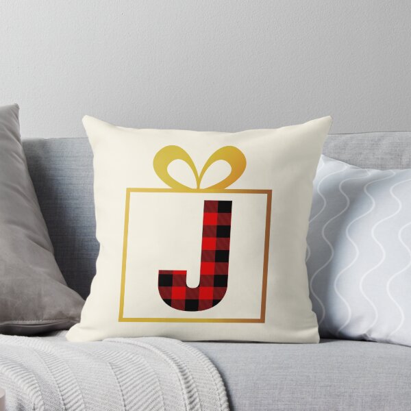 Item preview, Christmas Buffalo Plaid Letter J designed and sold by Coffee Lifestyle.