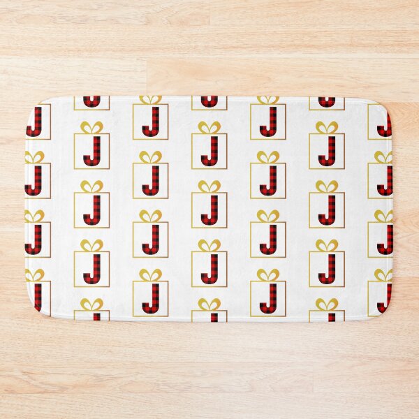 Item preview, Christmas Buffalo Plaid Letter J designed and sold by Coffee Lifestyle.
