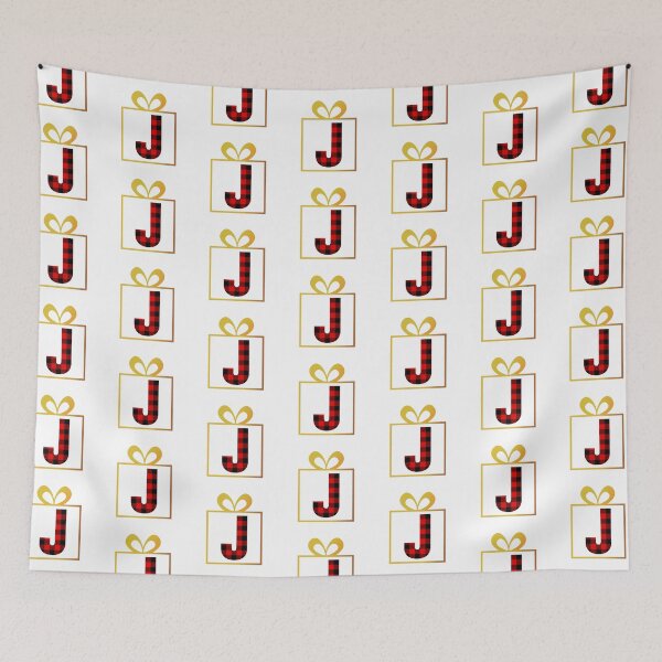 Item preview, Christmas Buffalo Plaid Letter J designed and sold by Coffee Lifestyle.