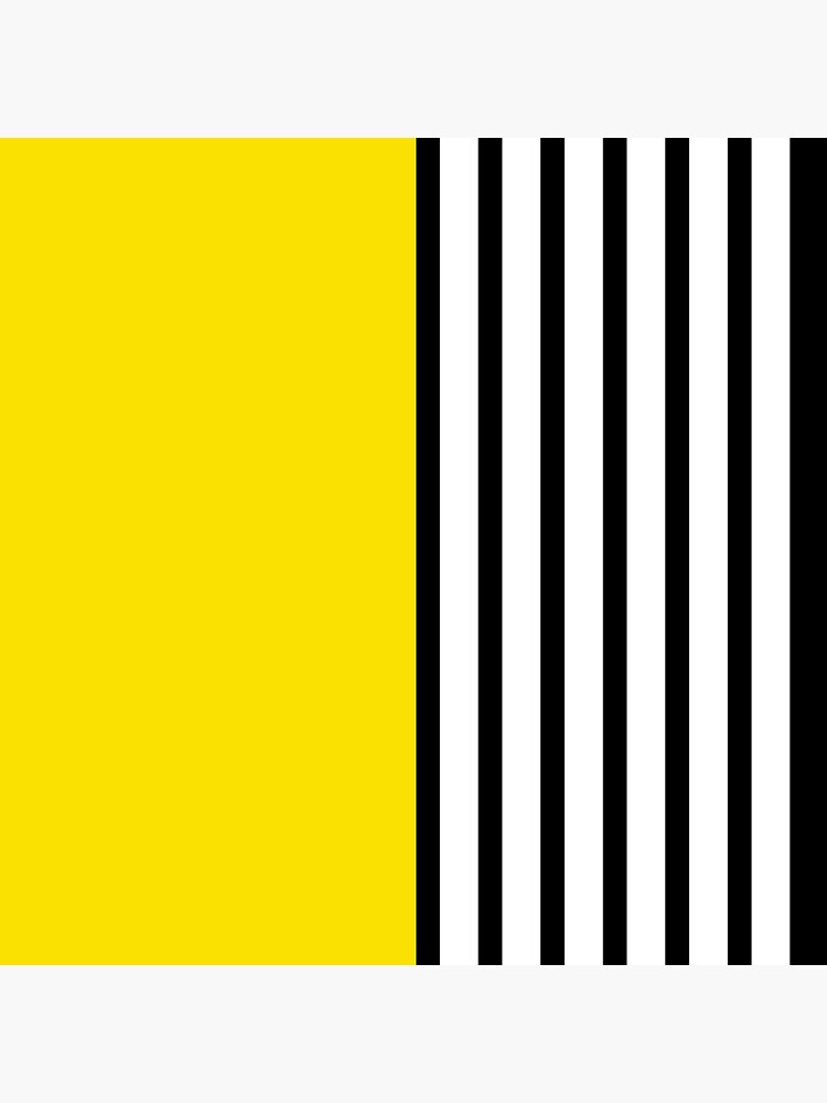 "Yellow Black and White Stripe Aesthetic Abstract Art" Sticker for Sale