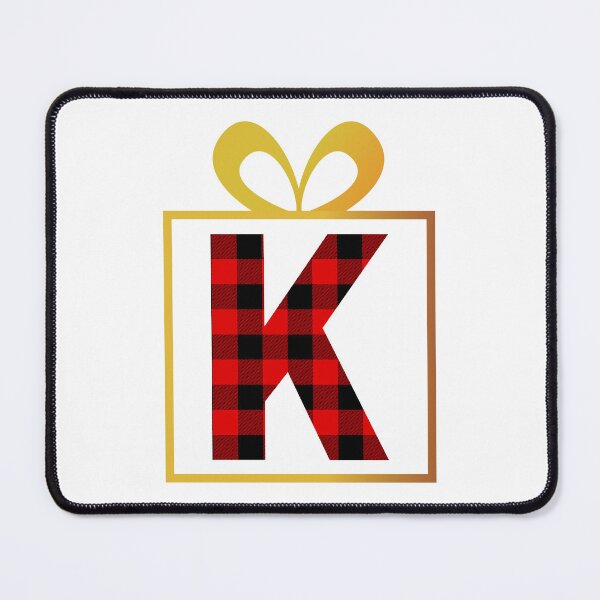 Item preview, Christmas Buffalo Plaid Letter K designed and sold by Coffee Lifestyle.