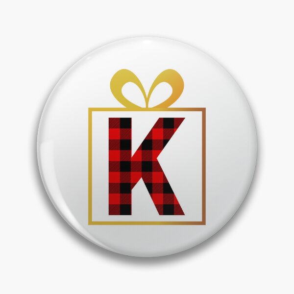 Item preview, Christmas Buffalo Plaid Letter K designed and sold by Coffee Lifestyle.
