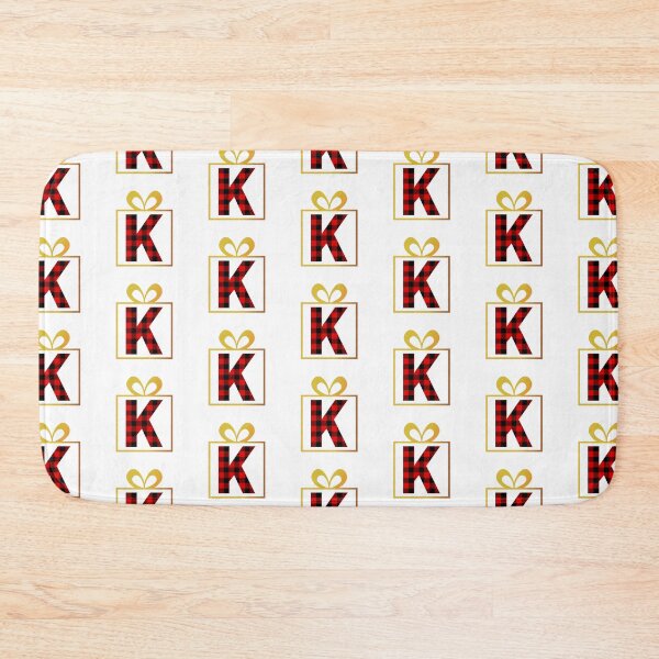 Item preview, Christmas Buffalo Plaid Letter K designed and sold by Coffee Lifestyle.