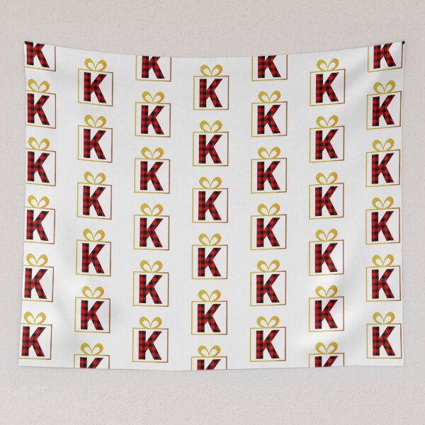 Item preview, Christmas Buffalo Plaid Letter K designed and sold by Coffee Lifestyle.