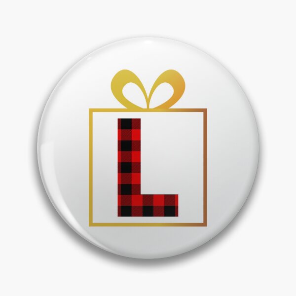 Item preview, Christmas Buffalo Plaid Letter L designed and sold by Coffee Lifestyle.