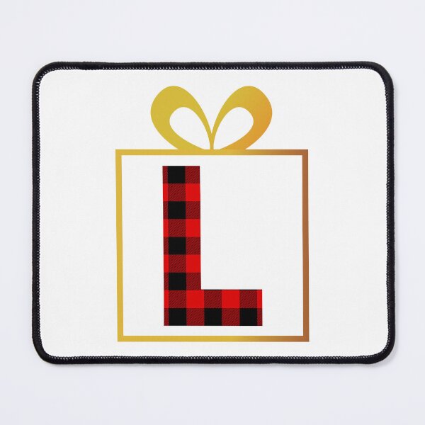 Item preview, Christmas Buffalo Plaid Letter L designed and sold by Coffee Lifestyle.
