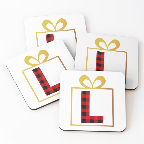 Item preview, Christmas Buffalo Plaid Letter L designed and sold by Coffee Lifestyle.