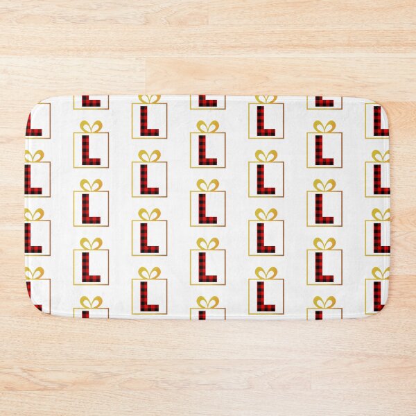 Item preview, Christmas Buffalo Plaid Letter L designed and sold by Coffee Lifestyle.