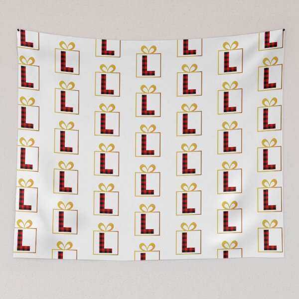 Item preview, Christmas Buffalo Plaid Letter L designed and sold by Coffee Lifestyle.