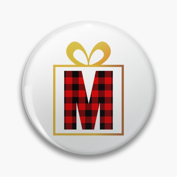 Item preview, Christmas Buffalo Plaid Letter M designed and sold by Coffee Lifestyle.