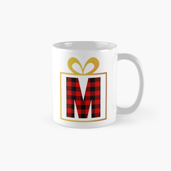 Item preview, Christmas Buffalo Plaid Letter M designed and sold by Coffee Lifestyle.