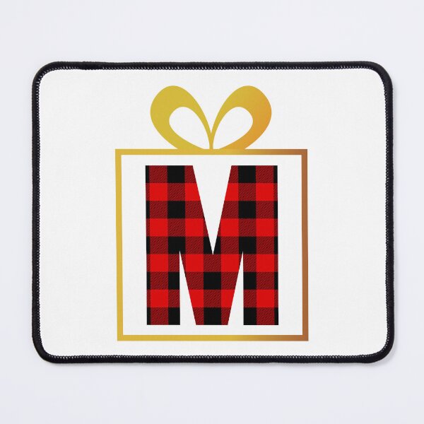 Item preview, Christmas Buffalo Plaid Letter M designed and sold by Coffee Lifestyle.