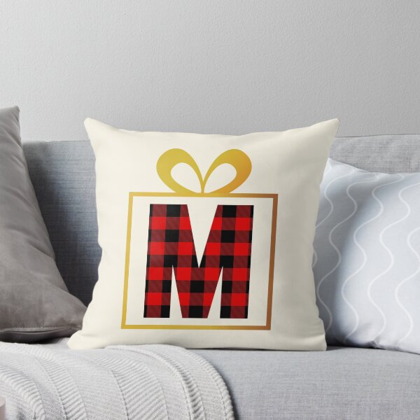 Item preview, Christmas Buffalo Plaid Letter M designed and sold by Coffee Lifestyle.