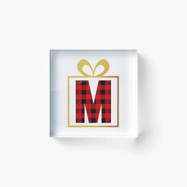 Item preview, Christmas Buffalo Plaid Letter M designed and sold by Coffee Lifestyle.