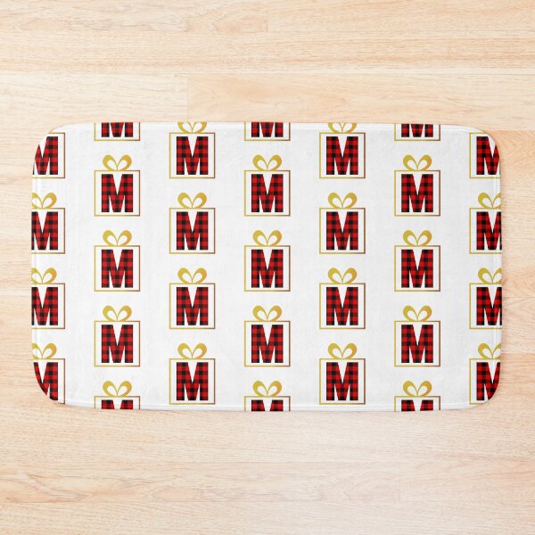 Item preview, Christmas Buffalo Plaid Letter M designed and sold by Coffee Lifestyle.